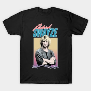 Patrick Swayze ∆ 90s Styled Retro Graphic Design T-Shirt